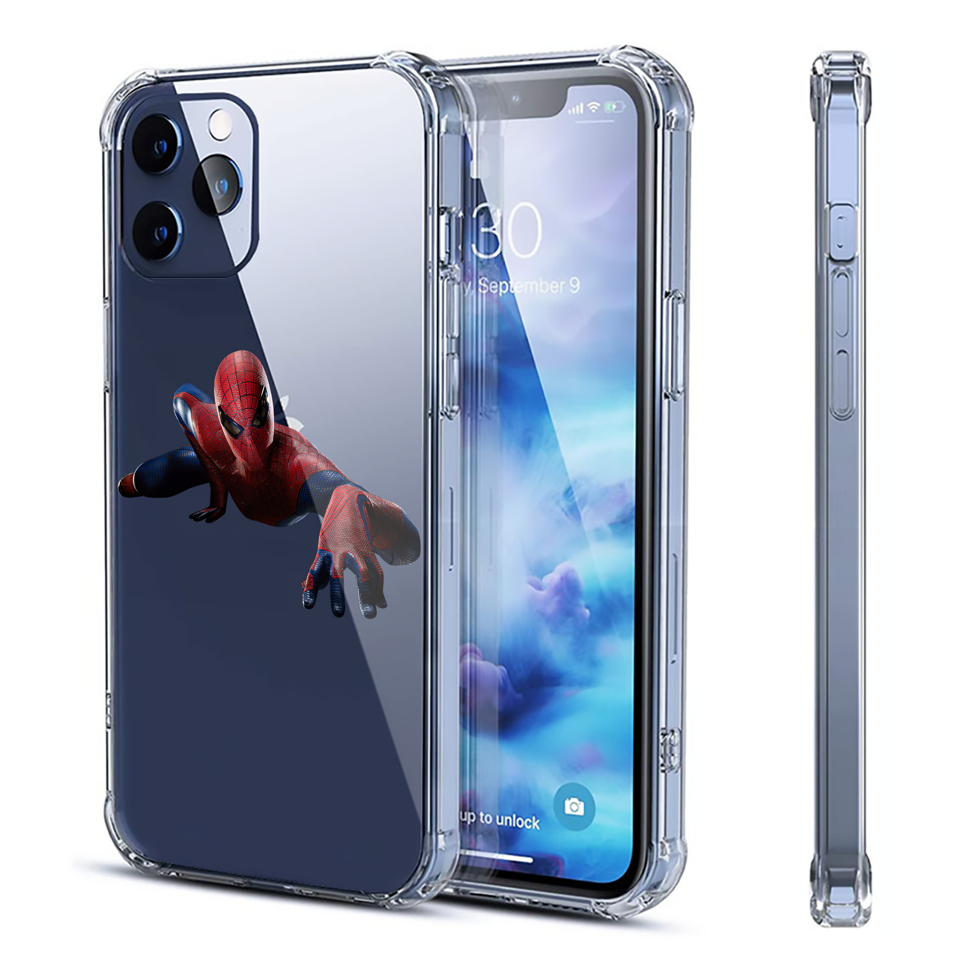 （画像用） Spider Man スパイダーマン 【iPhone 12シリーズ対応】透明スマホケース（クリアソフトケース）